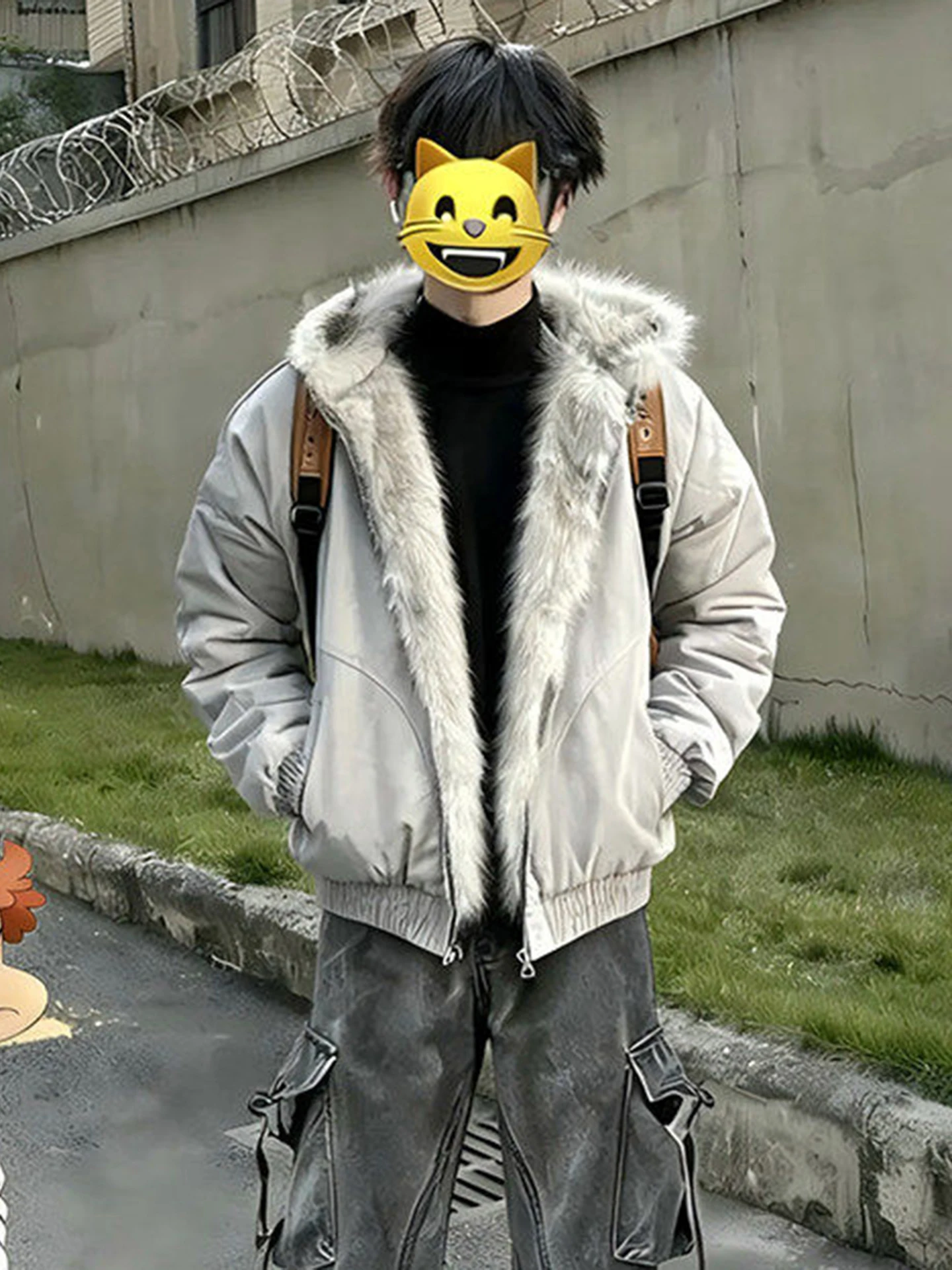 American High Street Sle Men's ort Jaet with Fur Collar Mountain Eagle Design Cotton Coat Warm Thiened Winter Outerwear
American High Street Sle Men's ort Jaet with Fur Collar Mountain Eagle Design Cotton Coat Warm Thiened Winter Outerwear