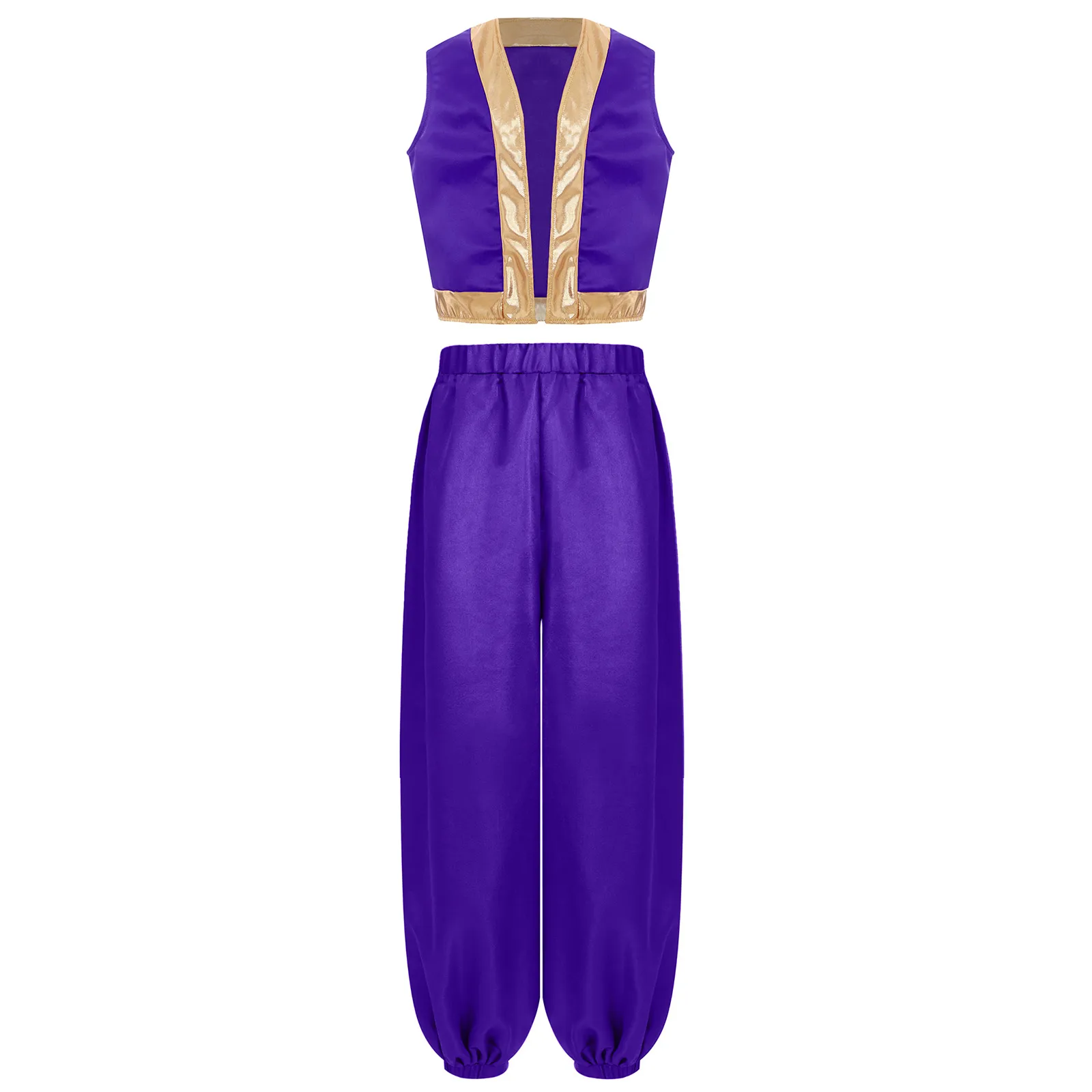 Unisex Girls Boys Game Character Cosplay Outfit Halloween Theme Party Role Play Costume Gold Trim Vest with Satin Bloomers Pants
Unisex Girls Boys Game Character Cosplay Outfit Halloween Theme Party Role Play Costume Gold Trim Vest with Satin Bloomers Pants