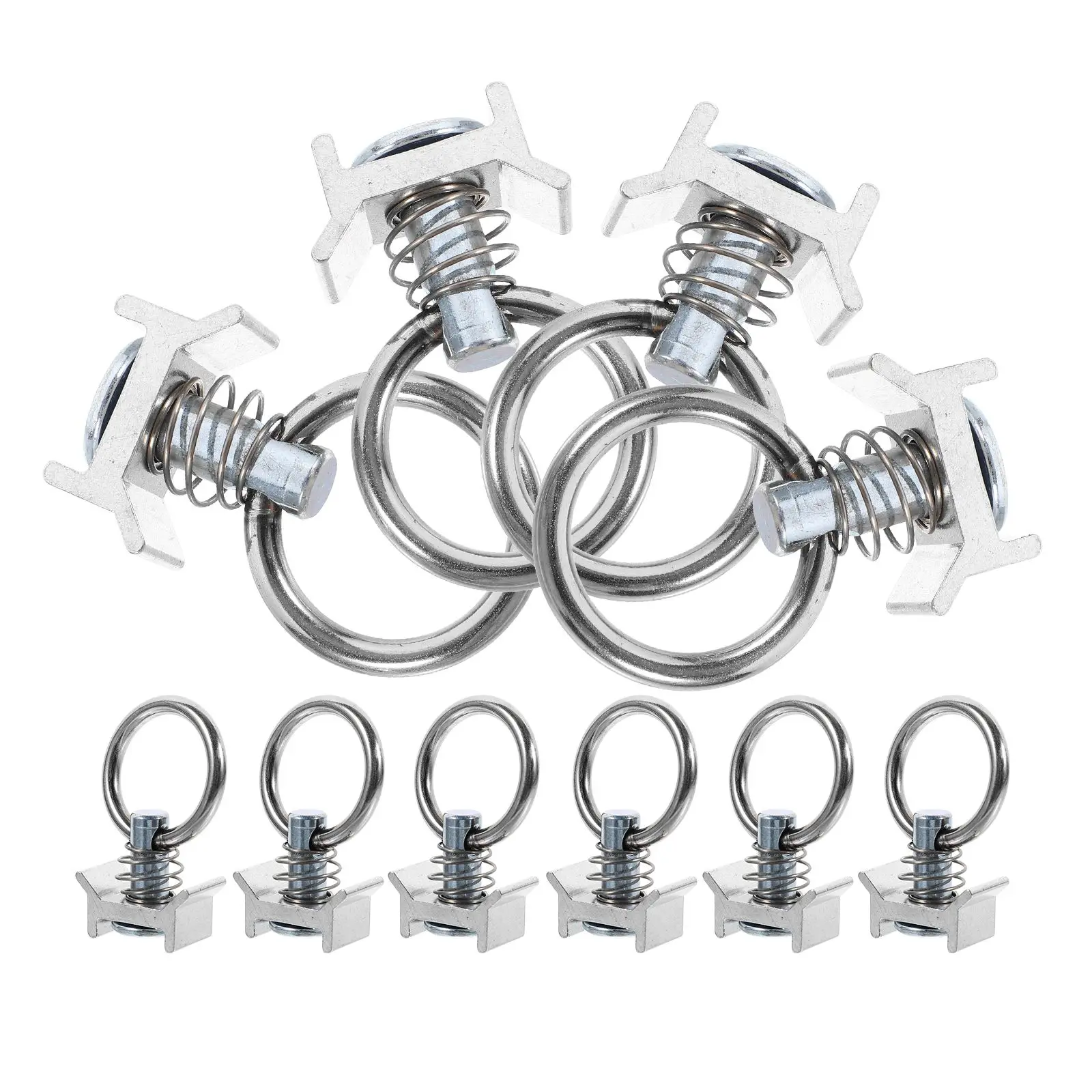 10pcs Track Joints Silver O-shaped Ring Spring Single Stud Tie Down Round Hook Fittings Steel Cargo Accessories
10pcs Track Joints Silver O-shaped Ring Spring Single Stud Tie Down Round Hook Fittings Steel Cargo Accessories
