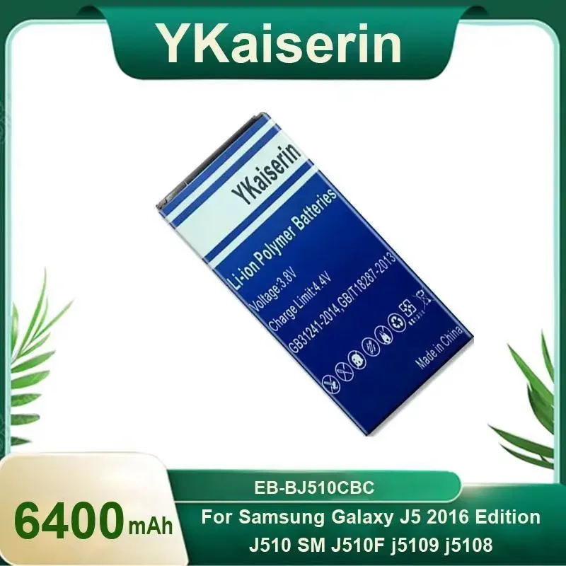 YKaiserin EB-BJ510CBE Battery for Samsung GALAXY J5 2016 Version J5109 J5108 J5 SM-J510 EB-BJ510CBC 6400mAh Batterie Track Code
YKaiserin EB-BJ510CBE Battery for Samsung GALAXY J5 2016 Version J5109 J5108 J5 SM-J510 EB-BJ510CBC 6400mAh Batterie Track Code