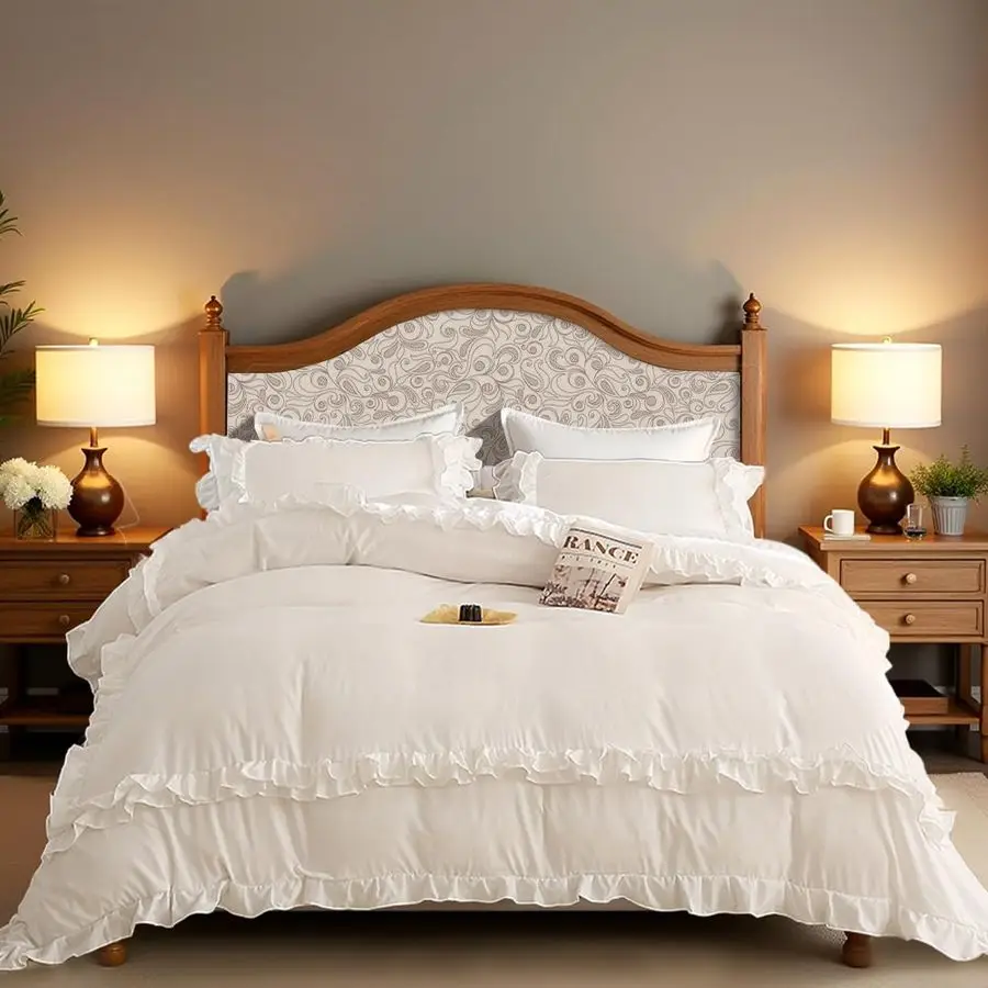 Ruffle Duvet Cover Full Girls Shabby Chic Farmhouse Bedding Set 3Pcs 100 Washed Microfiber Duvet Cover Set Boho Vintage Ruffled
Ruffle Duvet Cover Full Girls Shabby Chic Farmhouse Bedding Set 3Pcs 100 Washed Microfiber Duvet Cover Set Boho Vintage Ruffled