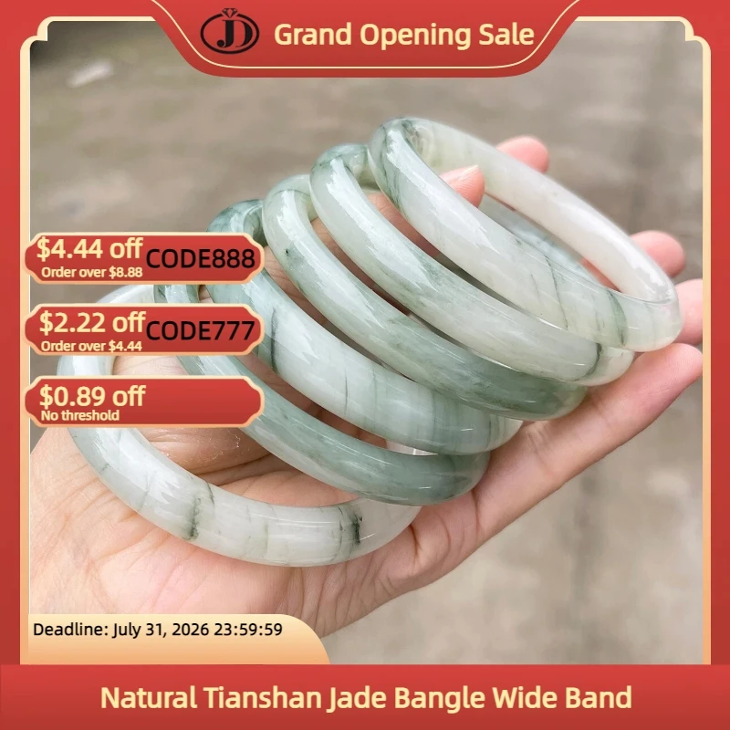 Natural Tianshan Jade Bangle Wide Band Green White Stone Bracelet for Women Healing Crystal Jewelry Gift Bracelets and Bangles
Natural Tianshan Jade Bangle Wide Band Green White Stone Bracelet for Women Healing Crystal Jewelry Gift Bracelets and Bangles