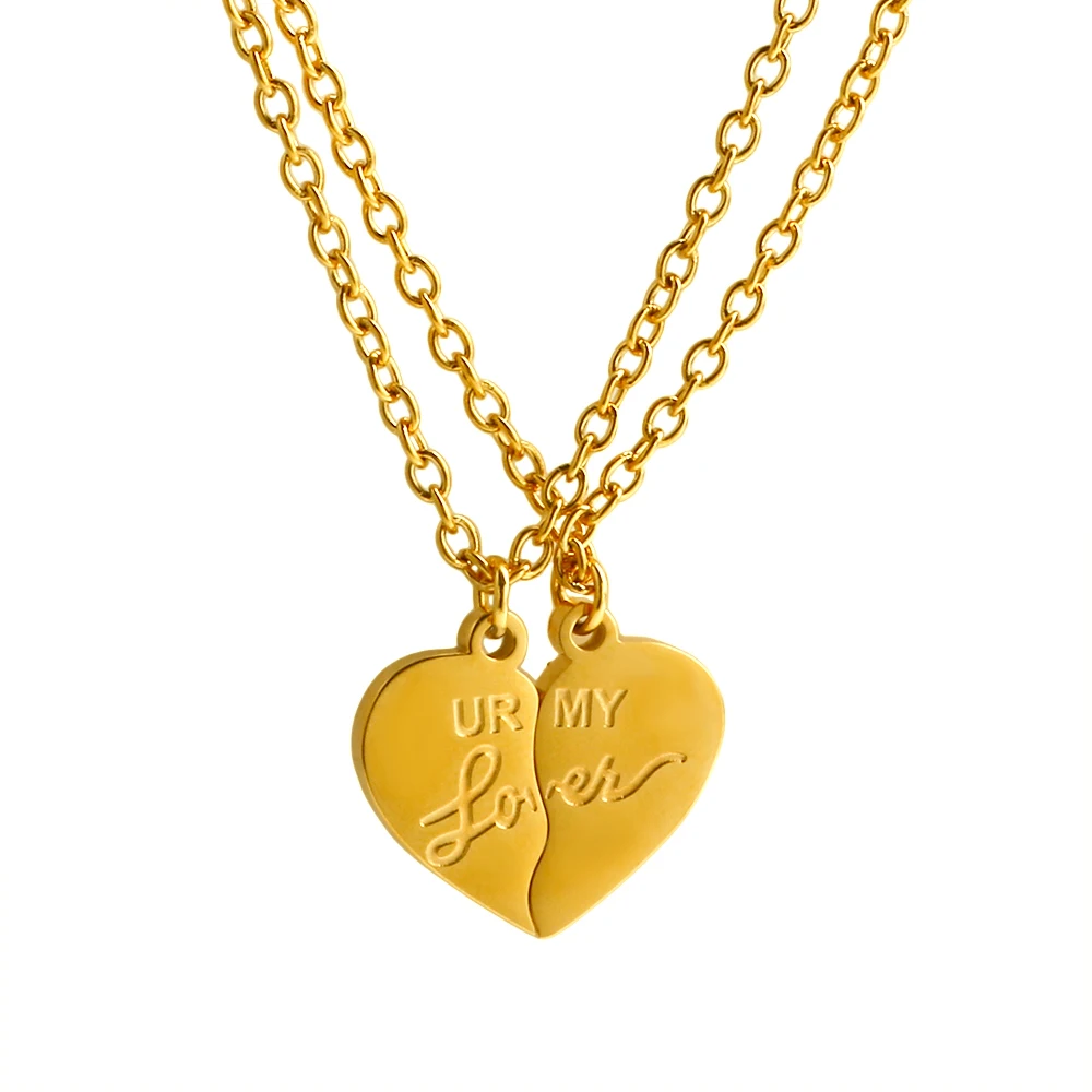 JINHUI Ur My Lover BFF Letter Necklace For Women Stainless Steel 2-in-1 Heart Set Chain Choker Collares Couple Necklaces Jewelry
JINHUI Ur My Lover BFF Letter Necklace For Women Stainless Steel 2-in-1 Heart Set Chain Choker Collares Couple Necklaces Jewelry