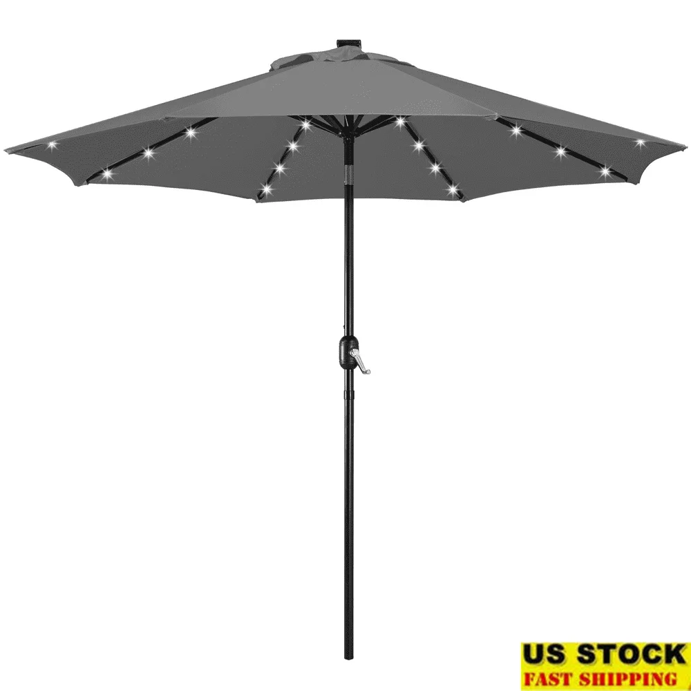 9FT Patio Umbrella with 32 Solar Powered LED Lights Adjustable Tilt Durable Canopy Garden Outdoor Furniture Easy Setup
9FT Patio Umbrella with 32 Solar Powered LED Lights Adjustable Tilt Durable Canopy Garden Outdoor Furniture Easy Setup
