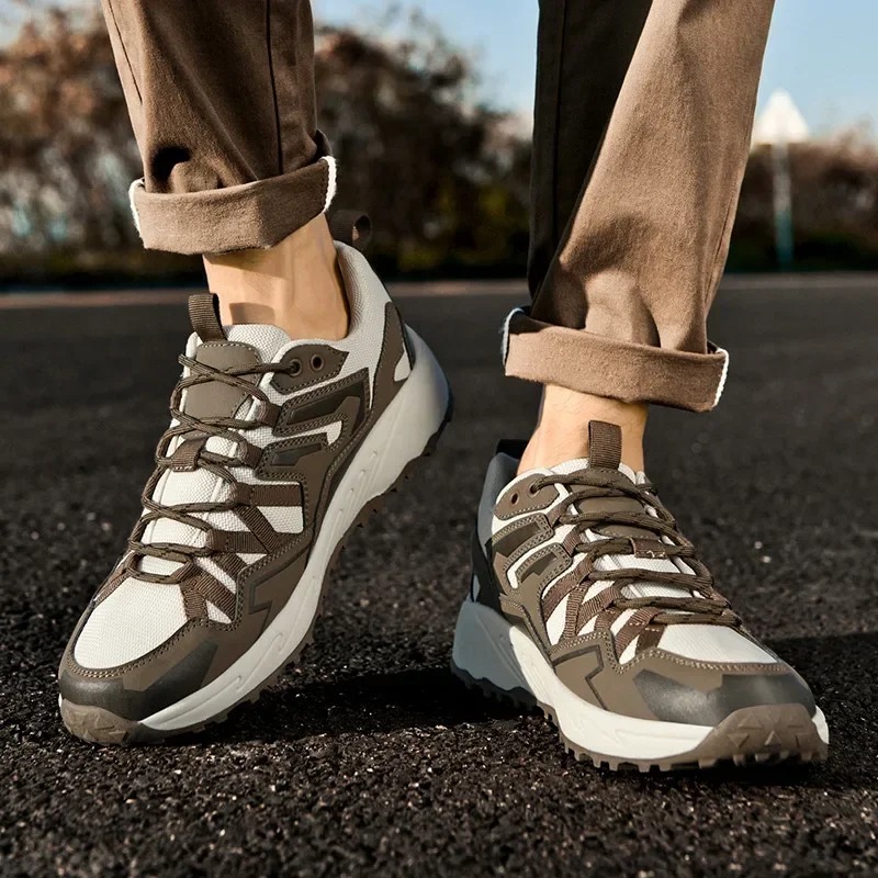 Мужская походная обувь с сетчатой поверхностью, дышащей шнуровкой, легкая уличная скалолазание и повседневная спортивная обувь
Мужская походная обувь с сетчатой поверхностью, дышащей шнуровкой, легкая уличная скалолазание и повседневная спортивная обувь