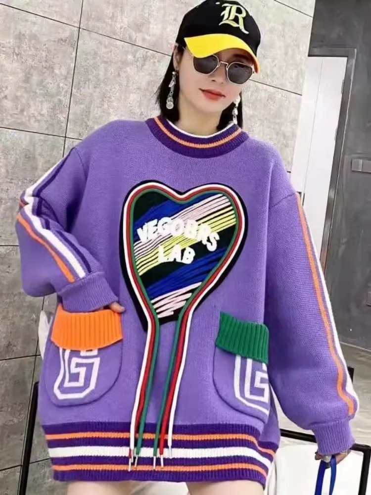 Japanese Cute Pocket Love Embroidery Knitted Sweater Pullover Winter Loose Preppy Style Sweet Women Kawaii Clothes Students Tops
Japanese Cute Pocket Love Embroidery Knitted Sweater Pullover Winter Loose Preppy Style Sweet Women Kawaii Clothes Students Tops
