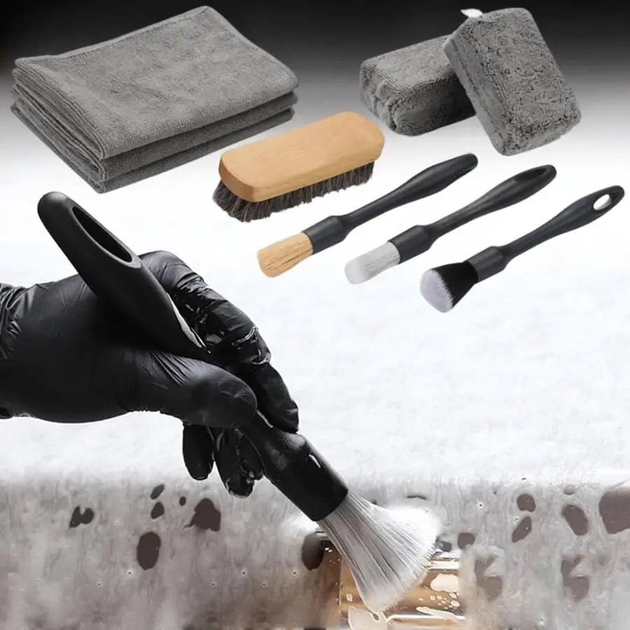 9-Piece Car Detailing Kit With Microfiber Towels, Brushes And Applicators For Interior Cleaning
9-Piece Car Detailing Kit With Microfiber Towels, Brushes And Applicators For Interior Cleaning