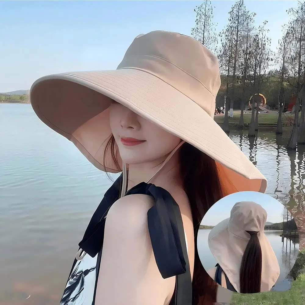 Ponytail Travel Women's Hat Fisherman Hat Wide Brim Sun Hat With Neck Flap Shawl Sunscreen Cap Anti UV Neck Protection Sun Visor
Ponytail Travel Women's Hat Fisherman Hat Wide Brim Sun Hat With Neck Flap Shawl Sunscreen Cap Anti UV Neck Protection Sun Visor