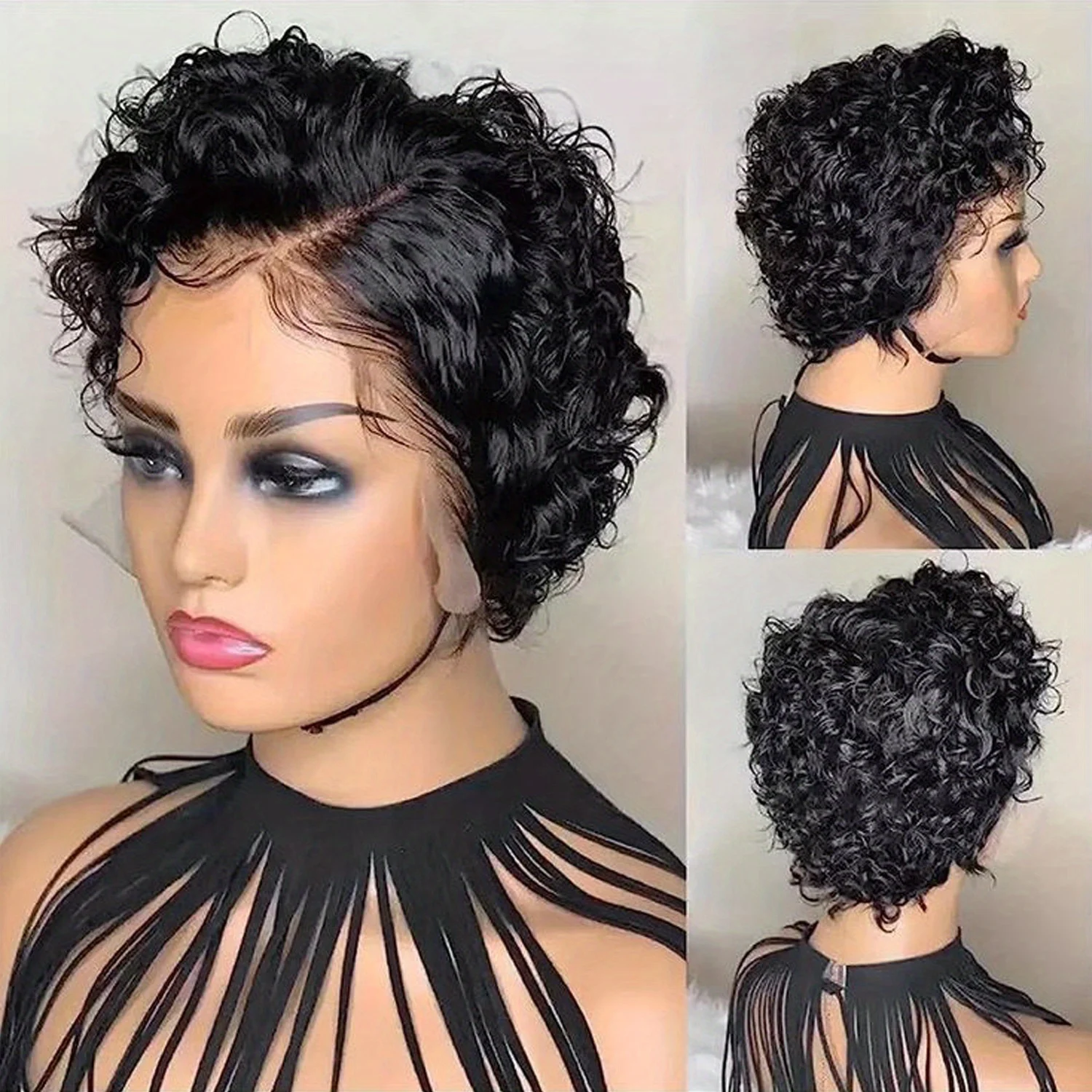 Short Pixie Cut Human Hair Wig with 13x4x1 Lace Front wig Pre-Plucked Short Curly Bob Wigs for Women
Short Pixie Cut Human Hair Wig with 13x4x1 Lace Front wig Pre-Plucked Short Curly Bob Wigs for Women