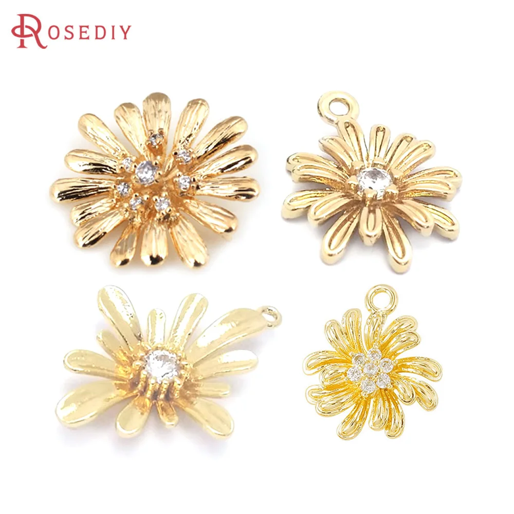 18K Gold Color Brass and Zircon Flower Charms Pendants High Quality Jewelry Making Necklace Earrings Diy Accessories
18K Gold Color Brass and Zircon Flower Charms Pendants High Quality Jewelry Making Necklace Earrings Diy Accessories