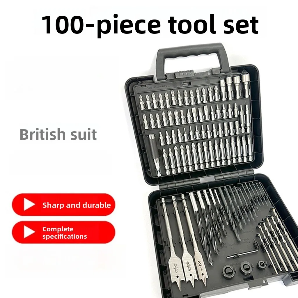 100Pcs Tool Set Wood Masonry Twist Drill Bits Multi-function Screwdriver Bits Combo Kit
100Pcs Tool Set Wood Masonry Twist Drill Bits Multi-function Screwdriver Bits Combo Kit
