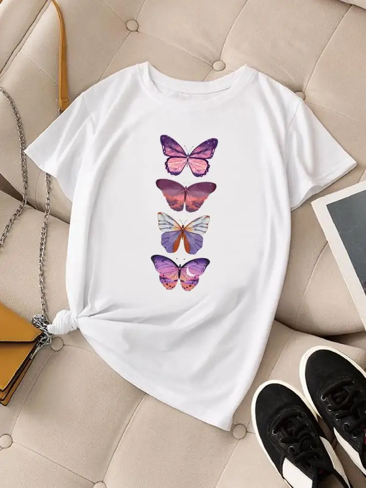 Butterfly Cartoon Lovely Style Clothing Women Fashion Casual Print Top Short Sleeve Lady O-neck T Shirt Graphic Tee T-shirt
Butterfly Cartoon Lovely Style Clothing Women Fashion Casual Print Top Short Sleeve Lady O-neck T Shirt Graphic Tee T-shirt