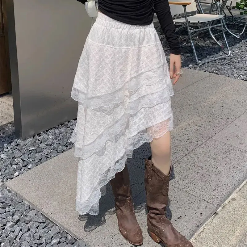 Stylish Asymmetrical Cupcake Midi Skirts Spring Autumn High Waist Female Clothing Lace Patchwork Ruffle Tiered Irregular Skirts
Stylish Asymmetrical Cupcake Midi Skirts Spring Autumn High Waist Female Clothing Lace Patchwork Ruffle Tiered Irregular Skirts