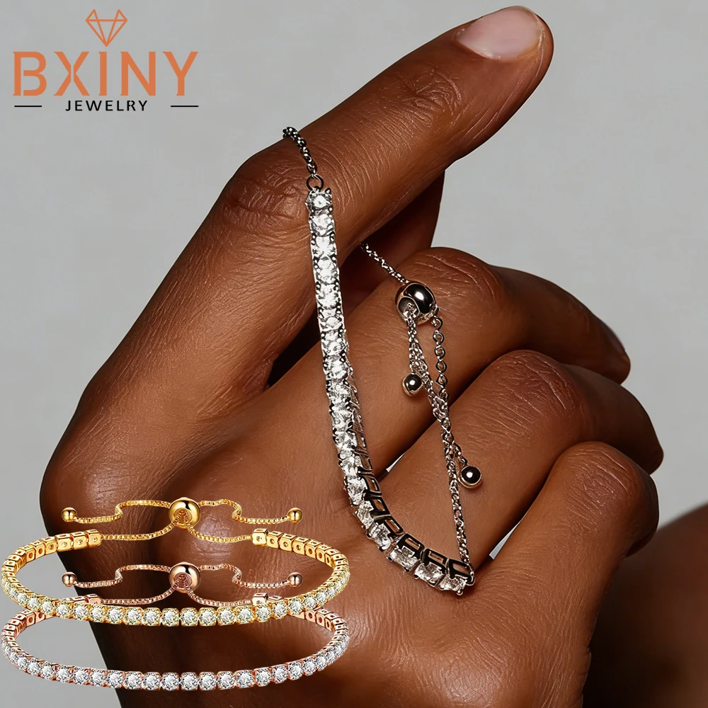 Теннисные браслеты BXINY с муассанитом 2 мм, цвет D, из стерлингового серебра 925 пробы для женщин, сертифицированные, регулируемые, с цепочкой на руку, изысканные ювелирные изделия
Теннисные браслеты BXINY с муассанитом 2 мм, цвет D, из стерлингового серебра 925 пробы для женщин, сертифицированные, регулируемые, с цепочкой на руку, изысканные ювелирные изделия
