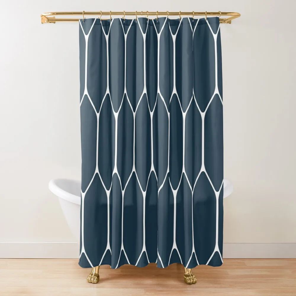 Long Honeycomb Minimalist Geometric Pattern in Navy Blue and White Shower Curtain Modern Bathroom Accessories Curtain
Long Honeycomb Minimalist Geometric Pattern in Navy Blue and White Shower Curtain Modern Bathroom Accessories Curtain