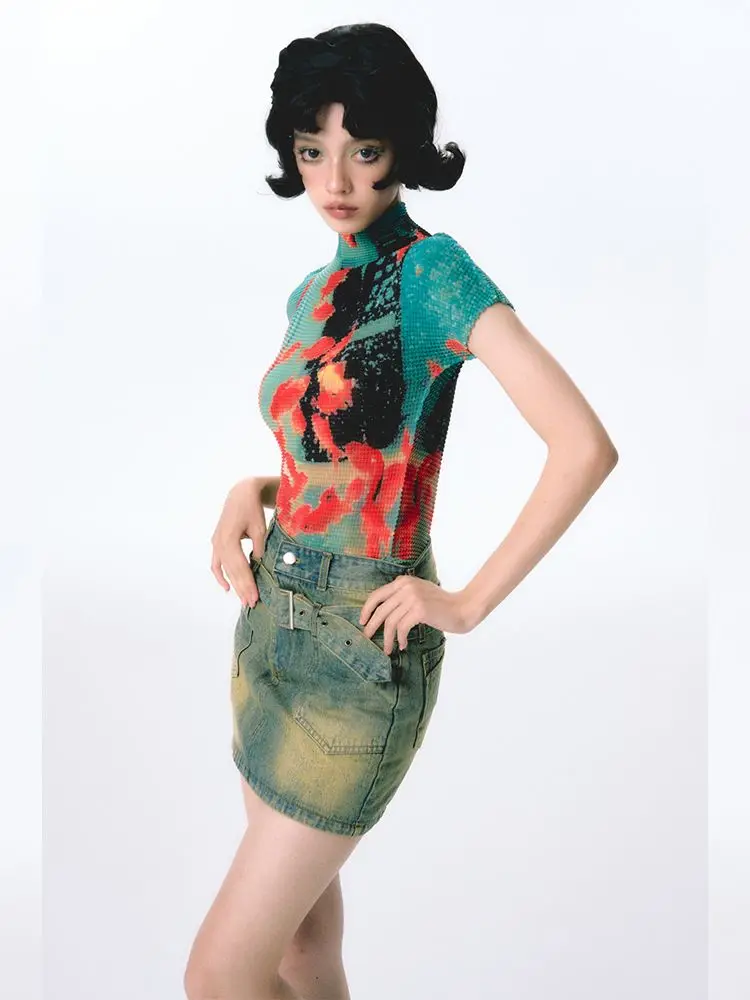 Onalippa Pleated Goldfish Elastic Shirt Dopamine Popular This Year 2025 Summer New Top Short Sleeved T-shirt Women
Onalippa Pleated Goldfish Elastic Shirt Dopamine Popular This Year 2025 Summer New Top Short Sleeved T-shirt Women