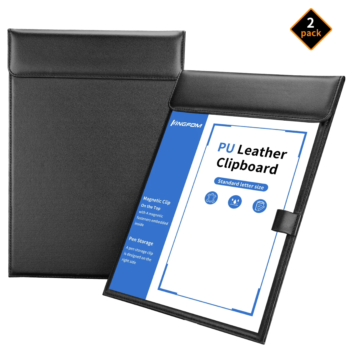 Kingfom Office Meeting A4 Paper Clipboard PU Leather Drawing & Writing Board Easy to Take Note File Clip Holder
Kingfom Office Meeting A4 Paper Clipboard PU Leather Drawing & Writing Board Easy to Take Note File Clip Holder