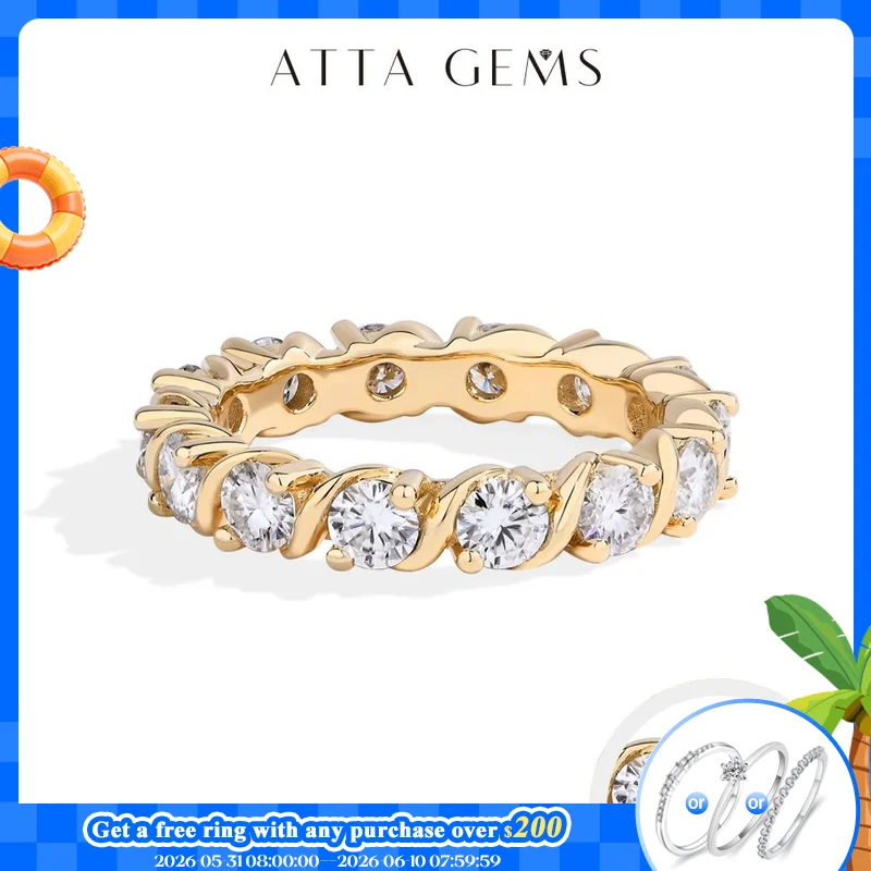 ATTAGEMS Full Moissanite Rings D Color VVS1 Round Cut 3.5mm S925 Sterling Silver For Women Engagement Wedding Bands Fine Jewelry
ATTAGEMS Full Moissanite Rings D Color VVS1 Round Cut 3.5mm S925 Sterling Silver For Women Engagement Wedding Bands Fine Jewelry