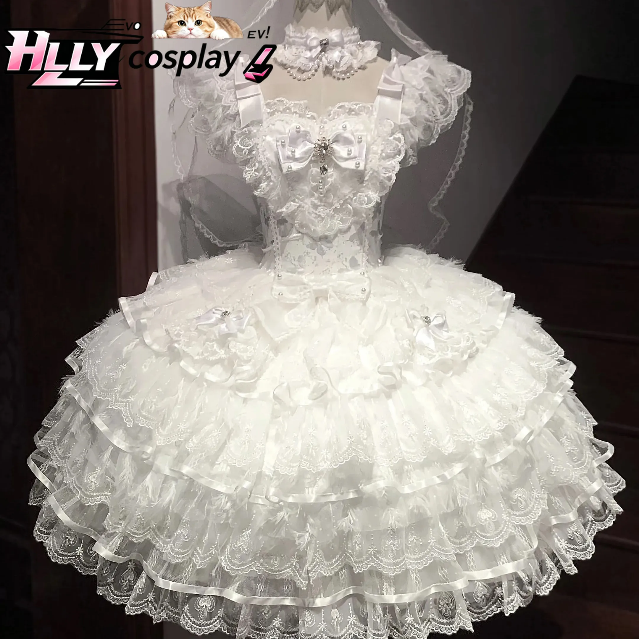 Original Design Sweet Lolita Wedding Dress JSK – White Heavy Lace Bow Pearl Suspender Dress for Summer Halloween Cosplay Costume
Original Design Sweet Lolita Wedding Dress JSK – White Heavy Lace Bow Pearl Suspender Dress for Summer Halloween Cosplay Costume