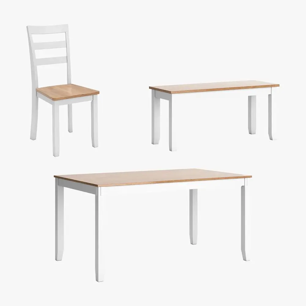 Gesthaven Casual ern Dining Room Table Set with 4 Chairs and Bench, Set o 6, Mango Wood, 30.25" Table Height, White & Light Brow
Gesthaven Casual ern Dining Room Table Set with 4 Chairs and Bench, Set o 6, Mango Wood, 30.25" Table Height, White & Light Brow