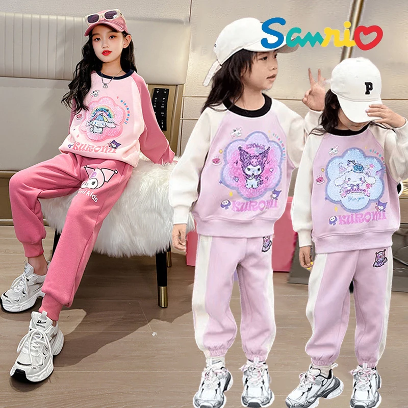 Sanrios Cinnamoroll Kuromi Детский костюм с круглым вырезом блестками для девочек с длинным рукавом костюм из хлопка для малышей
Sanrios Cinnamoroll Kuromi Детский костюм с круглым вырезом блестками для девочек с длинным рукавом костюм из хлопка для малышей