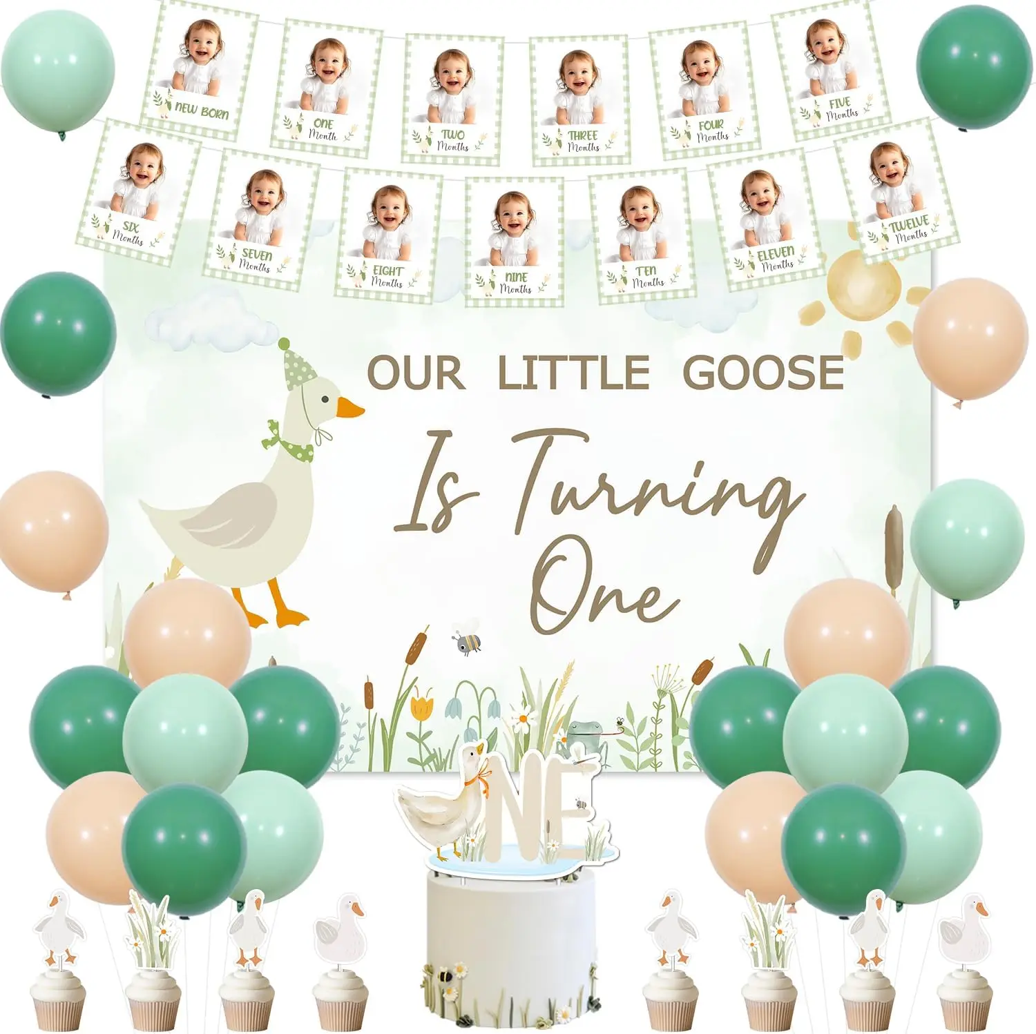 Goose 1st Birthday Party Decorations Green Our Little Goose Is Turning One Backdrop Silly Birthday Photo Banner From Newborn
Goose 1st Birthday Party Decorations Green Our Little Goose Is Turning One Backdrop Silly Birthday Photo Banner From Newborn