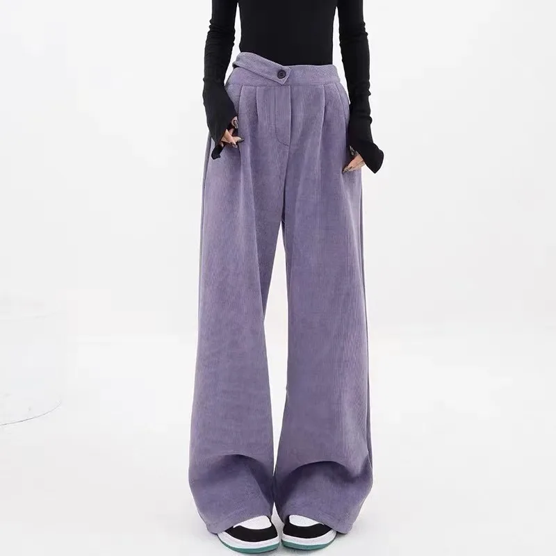 Fashion Loose Pants for Women Winter High Waist Straight Autumn Trousers Corduroy Pant Loose Casual Pants Joggers Pantalon 29044
Fashion Loose Pants for Women Winter High Waist Straight Autumn Trousers Corduroy Pant Loose Casual Pants Joggers Pantalon 29044