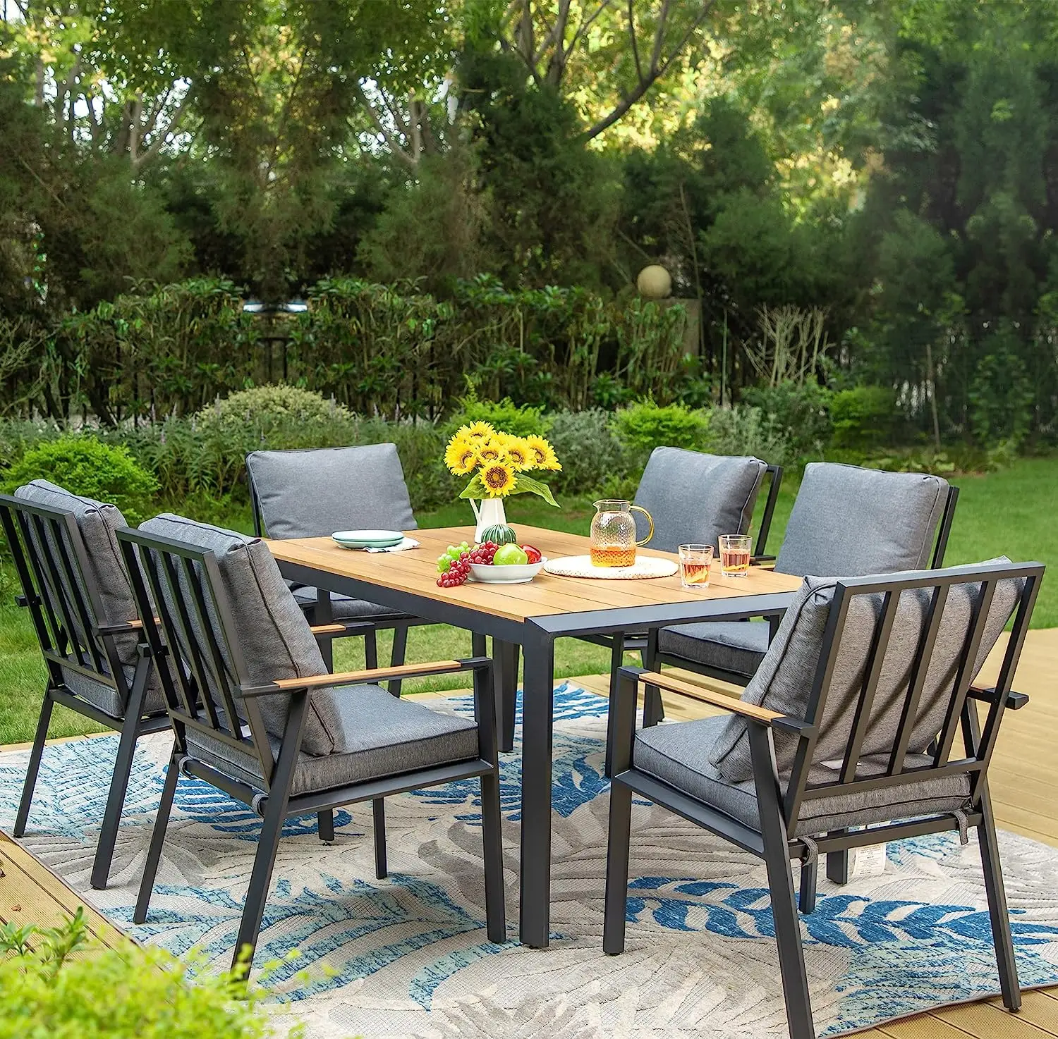 Metal Patio Furniture Garden Dining Set Terrace Bistro Set Outside Large Armchairs With Table Waterproof Outdoor Table And Chair
Metal Patio Furniture Garden Dining Set Terrace Bistro Set Outside Large Armchairs With Table Waterproof Outdoor Table And Chair