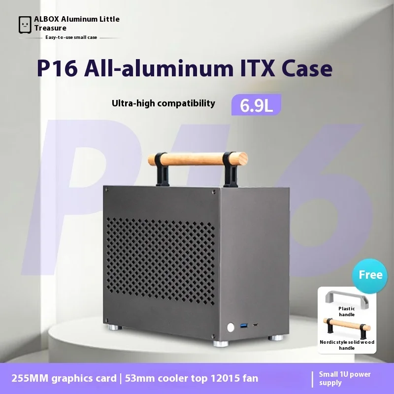 ALBOX Aluminum Xiaobao P16 All Aluminum A4 Portable Mini Portable Desktop Computer 1U Power Supply Itx Small Chassis
ALBOX Aluminum Xiaobao P16 All Aluminum A4 Portable Mini Portable Desktop Computer 1U Power Supply Itx Small Chassis