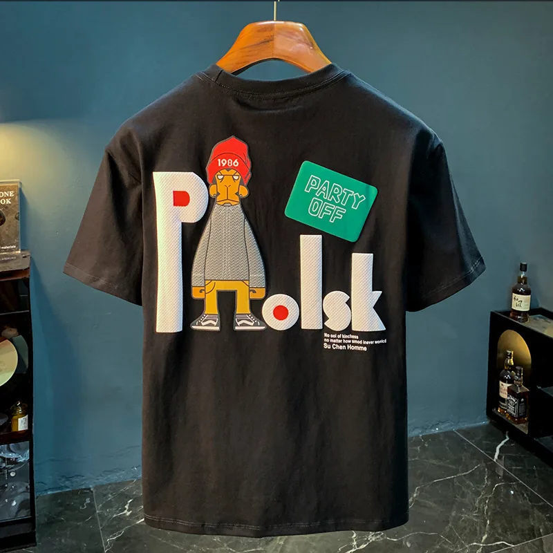Short sleeved T-shirt with men's printed half sleeves, loose and comfortable, versatile and trendy clothes
Short sleeved T-shirt with men's printed half sleeves, loose and comfortable, versatile and trendy clothes