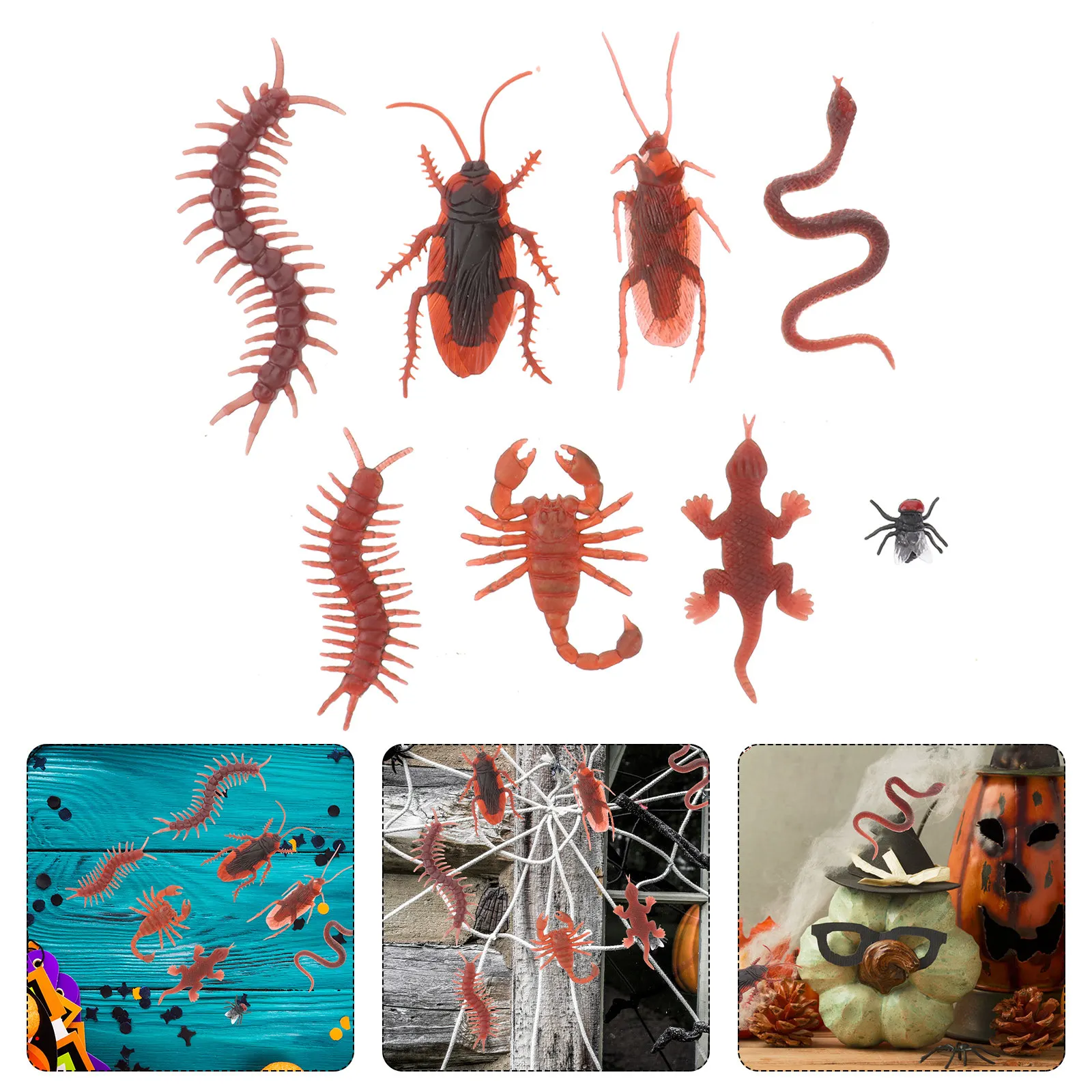 80Pcs Realistic Plastic Fake Bugs Set Small Snake Scorpion Gecko Fly Centipede for Halloween Prank April Fool's Day Party
80Pcs Realistic Plastic Fake Bugs Set Small Snake Scorpion Gecko Fly Centipede for Halloween Prank April Fool's Day Party