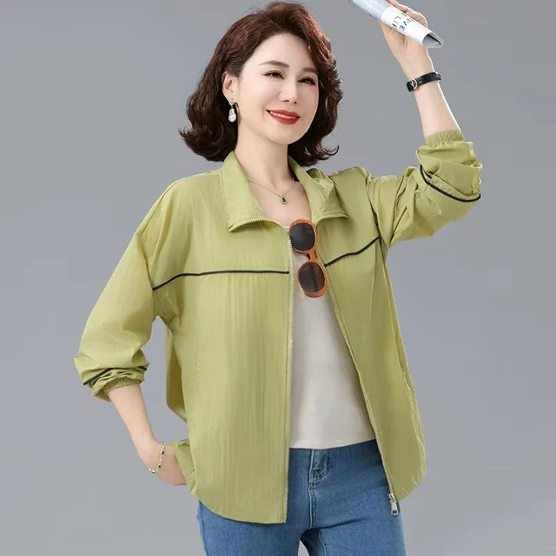 2025 Summer New Short Sunscreen Coat Middle-Aged Elderly Mothers Female Outwear Loose Light Sun-Protective Clothing Jacket Women
2025 Summer New Short Sunscreen Coat Middle-Aged Elderly Mothers Female Outwear Loose Light Sun-Protective Clothing Jacket Women