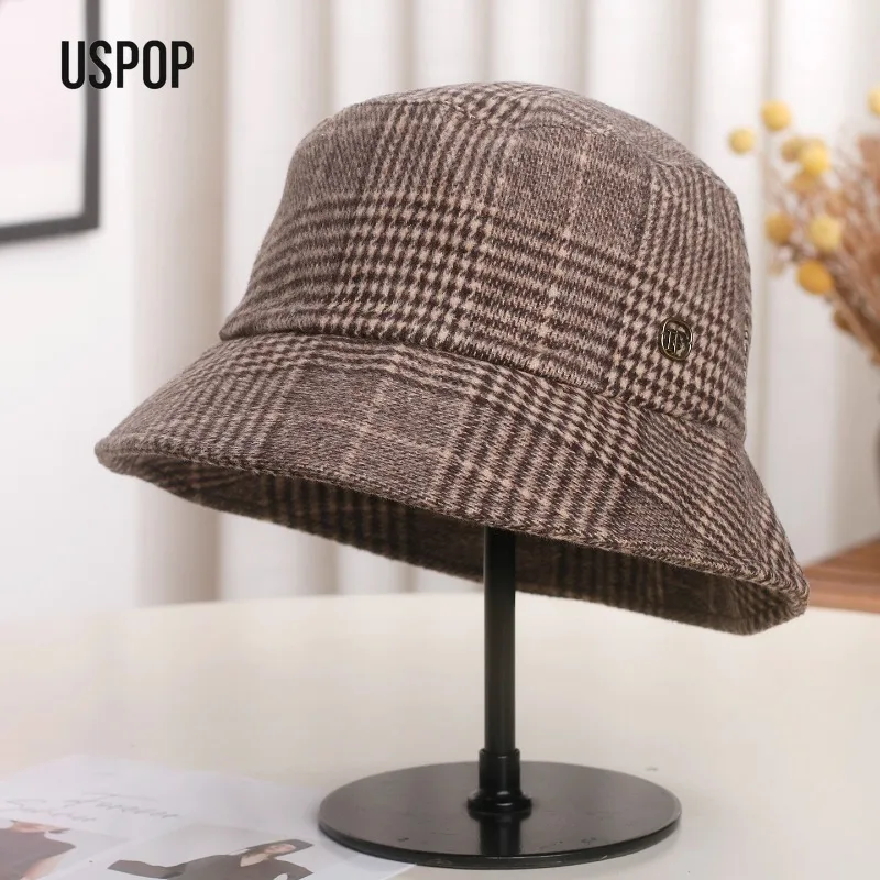 USPOP осенне-зимняя винтажная клетчатая панама из смеси шерсти, клетчатая рыбацкая кепка в стиле ретро, повседневная уличная шляпа для женщин и мужчин
USPOP осенне-зимняя винтажная клетчатая панама из смеси шерсти, клетчатая рыбацкая кепка в стиле ретро, повседневная уличная шляпа для женщин и мужчин