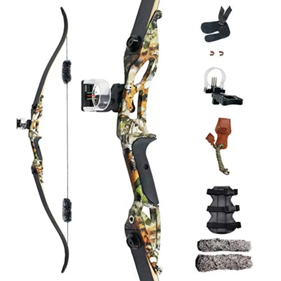 Outdoor hunting recurve bow, wood and fiberglass, black, 56-inch length with adjustable 30-50lb draw weight and 30-inch max dra
Outdoor hunting recurve bow, wood and fiberglass, black, 56-inch length with adjustable 30-50lb draw weight and 30-inch max dra