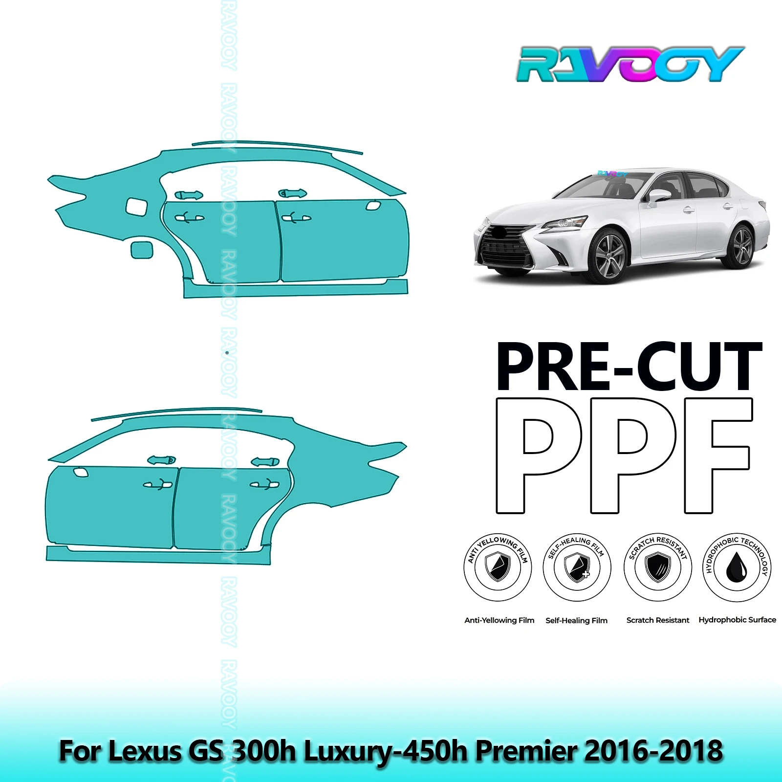 For Lexus GS 300h Luxury-450h Premier 2016-2018 8.5mil Pre-Cut PPF Door & A/B Pillar Kit TPU Paint Protection Film Set
For Lexus GS 300h Luxury-450h Premier 2016-2018 8.5mil Pre-Cut PPF Door & A/B Pillar Kit TPU Paint Protection Film Set