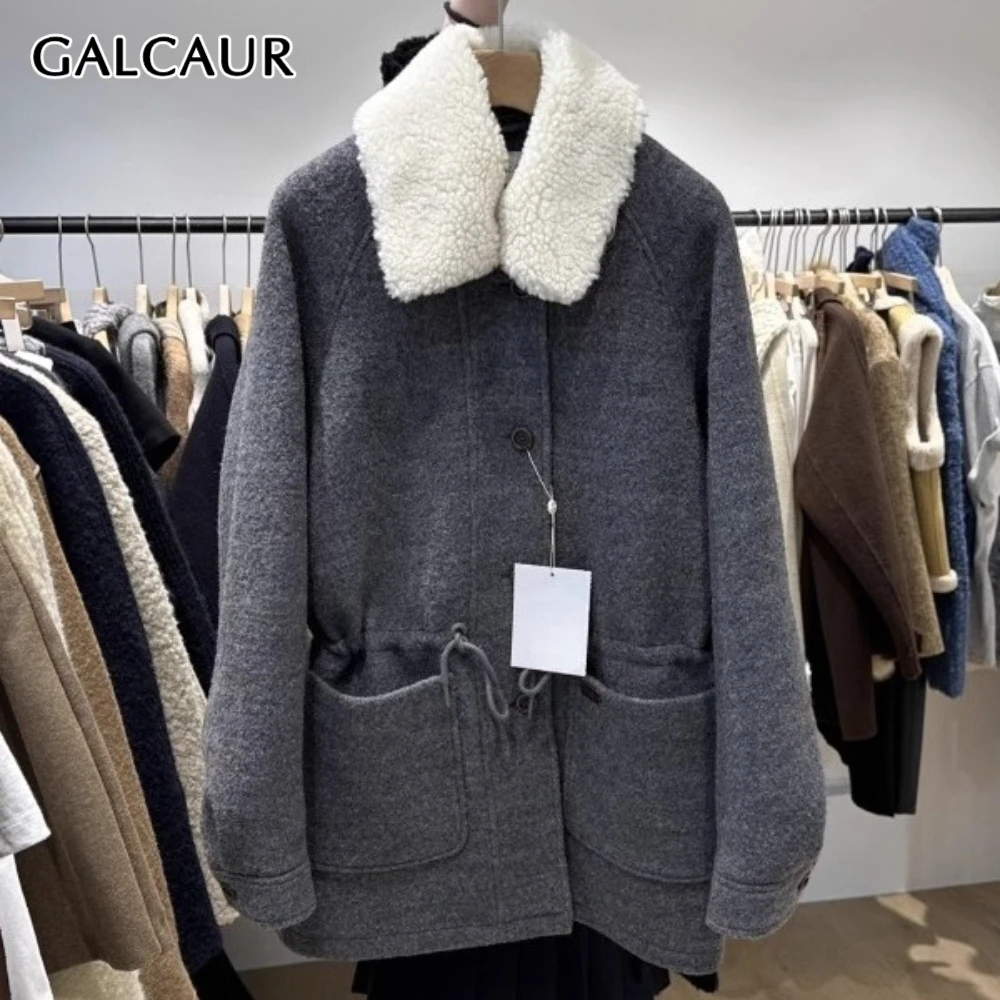 GALCAUR Solid Spliced Pocket Chic Jacket Female Lapel Long Sleeve Loose Korean Commute Women's Jackets Autumn Style Fashion New
GALCAUR Solid Spliced Pocket Chic Jacket Female Lapel Long Sleeve Loose Korean Commute Women's Jackets Autumn Style Fashion New