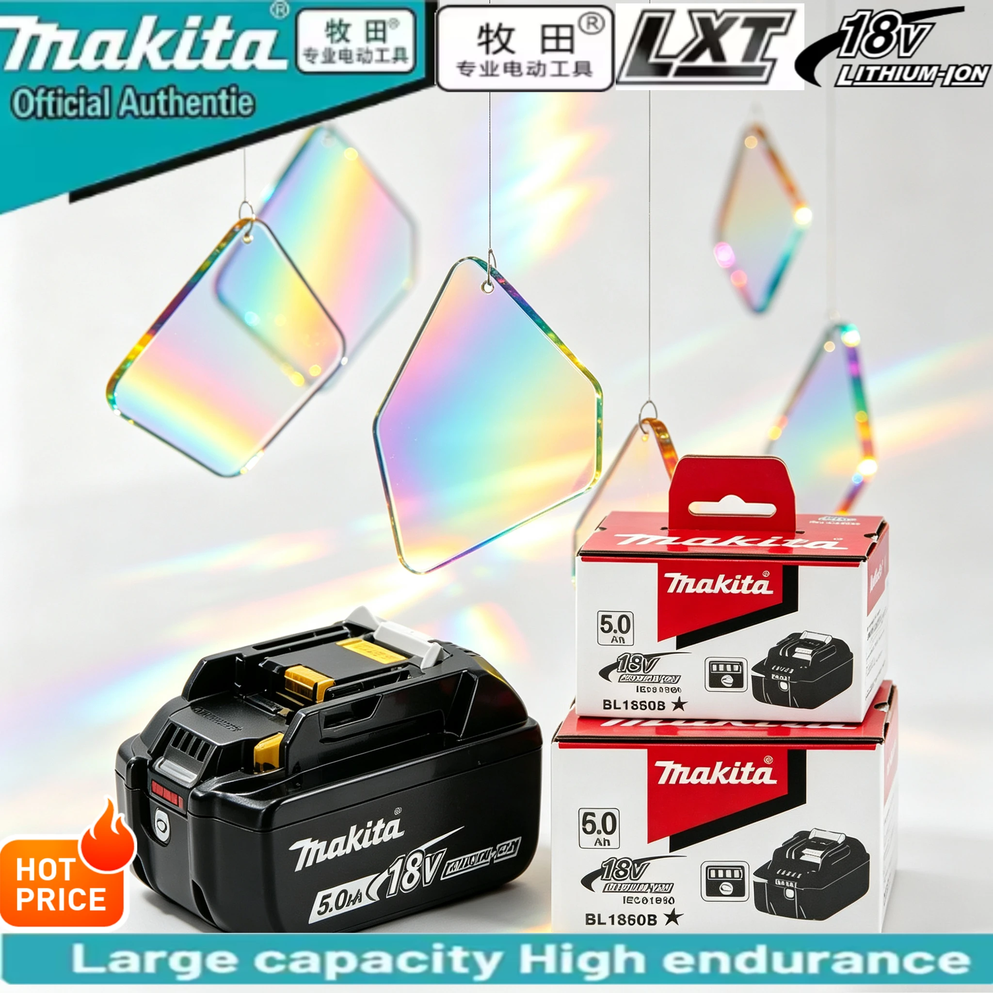 Top Grade Premium Makita 18V Replacement Power Battery, 5Ah and 6Ah Optional, Extended runtime to cut frequent charging times
Top Grade Premium Makita 18V Replacement Power Battery, 5Ah and 6Ah Optional, Extended runtime to cut frequent charging times