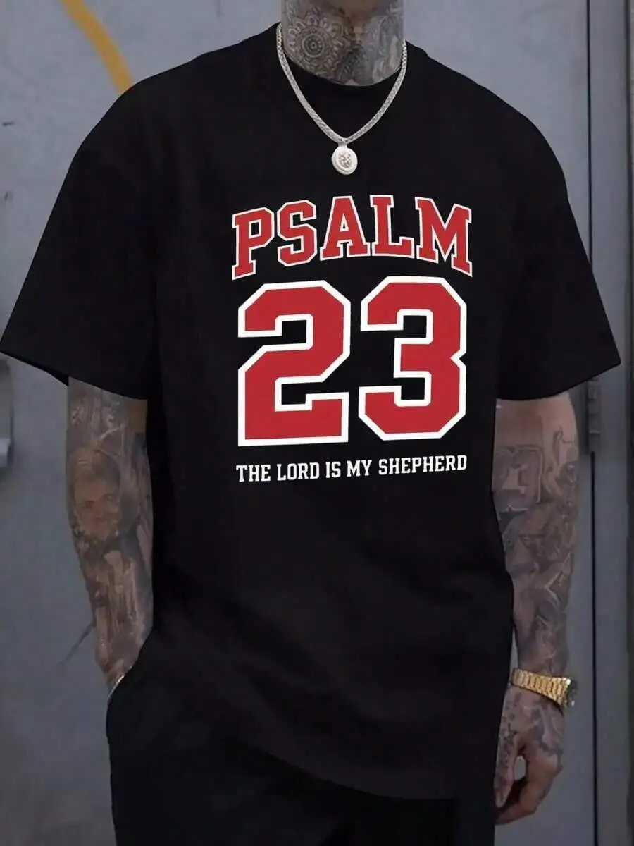 Men's Bible Verse T-Shirt - Psalm 23: Lord Is My Shepherd - Red Digital Print - Lightweight Summer
Men's Bible Verse T-Shirt - Psalm 23: Lord Is My Shepherd - Red Digital Print - Lightweight Summer
