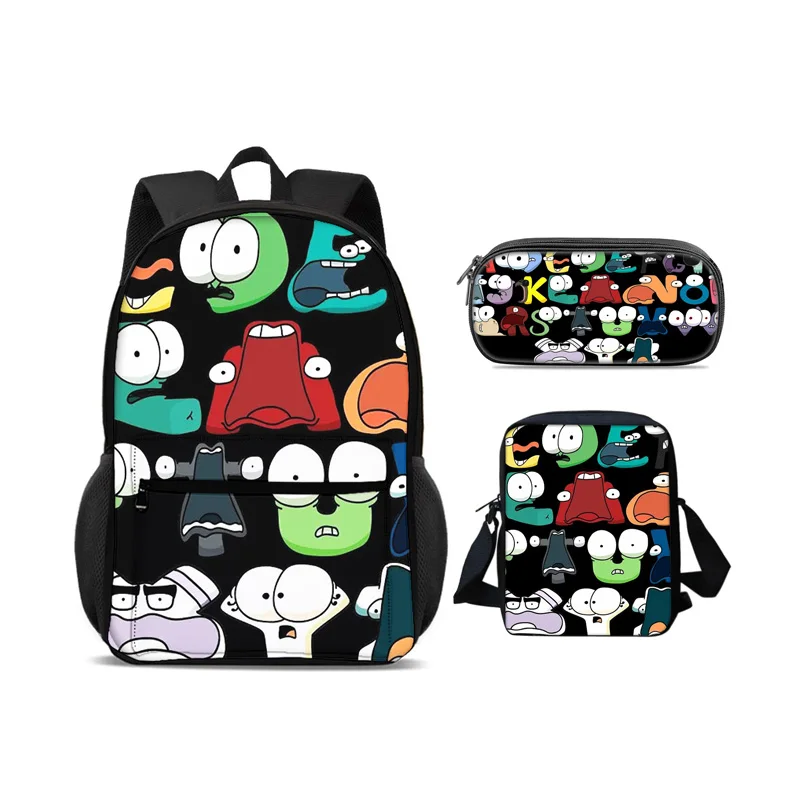 Alphabet Lore backpack pencil case shoulder bag 3Pcs Set letter cartoon print large capacity cute elementary school boy and girl
Alphabet Lore backpack pencil case shoulder bag 3Pcs Set letter cartoon print large capacity cute elementary school boy and girl