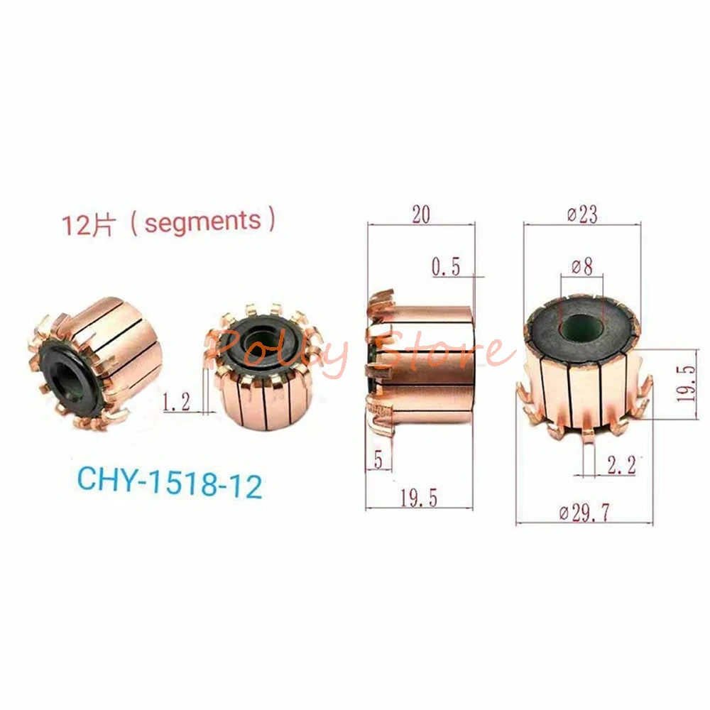 10pcs 8/9/10.02*23*19.5(20)mm 12P Copper Hook Electrical Motor Commutator CHY-1518-12-8/9/10.02 for Car Motor Pump Wire Feeder
10pcs 8/9/10.02*23*19.5(20)mm 12P Copper Hook Electrical Motor Commutator CHY-1518-12-8/9/10.02 for Car Motor Pump Wire Feeder