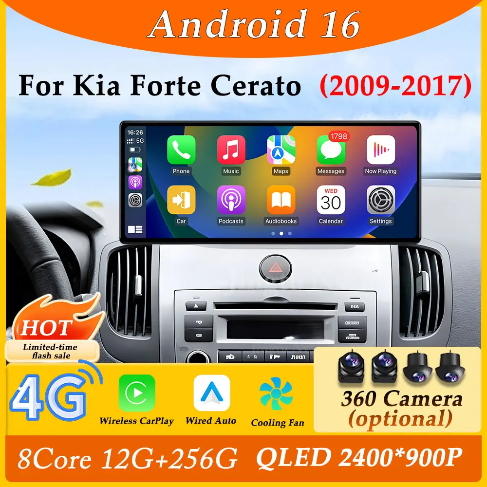 CarPlay Android 16 for Kia Forte Cerato 2 2009 - 2017 Car Radio Multimedia Player Ultra-thin Screen GPS Navigation DSP Stereo BT
CarPlay Android 16 for Kia Forte Cerato 2 2009 - 2017 Car Radio Multimedia Player Ultra-thin Screen GPS Navigation DSP Stereo BT