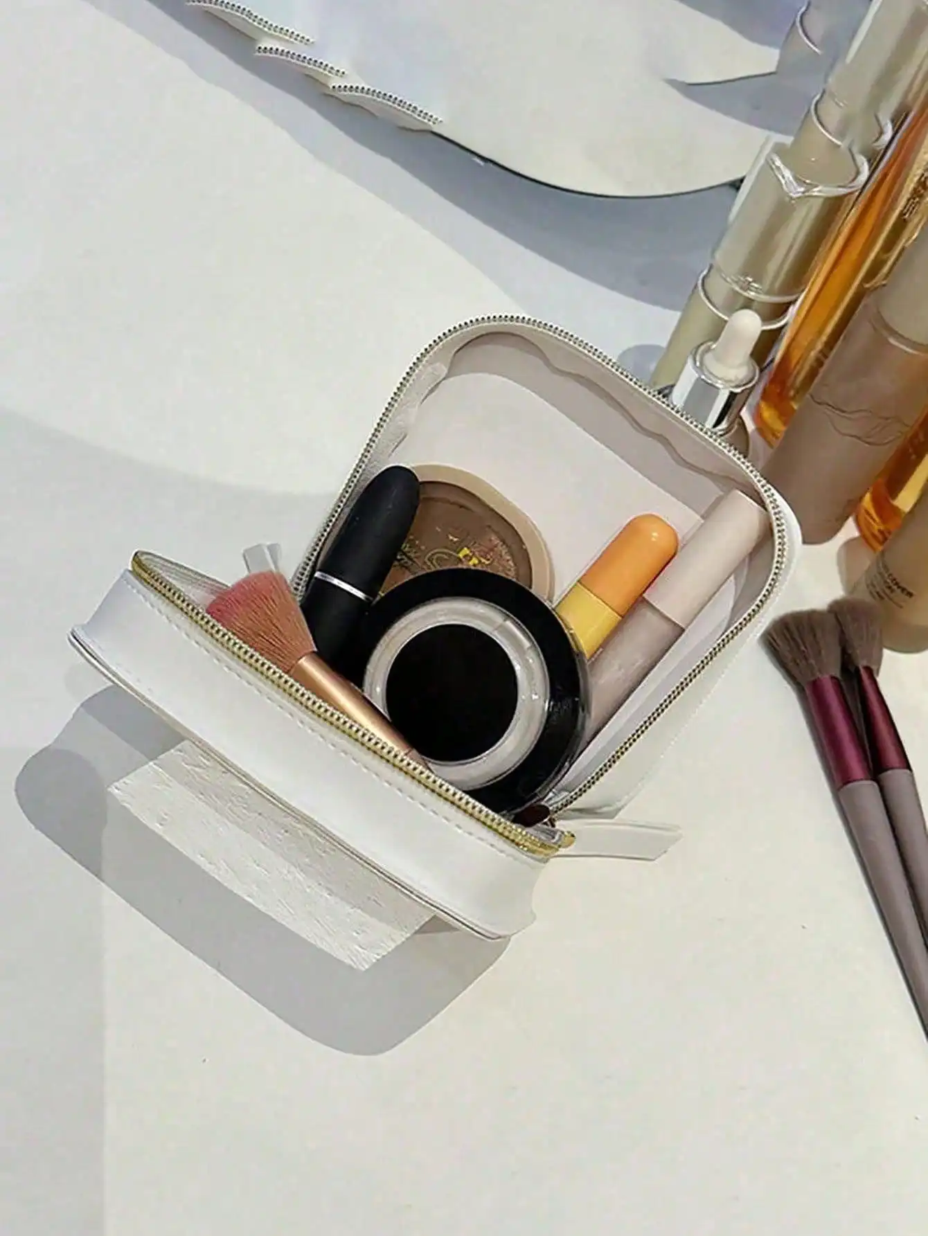 Transparent Makeup Bag, Suitable For Handbag, Transparent Mini Makeup Bag, Suitable For School Cute Transparent Travel Makeup Bag Mini White Leather Makeup Organizer Bag, Suitable For Backpack, Toiletry Bag Waterproof Square Zipper Makeup Bag Women's Gift
Transparent Makeup Bag, Suitable For Handbag, Transparent Mini Makeup Bag, Suitable For School Cute Transparent Travel Makeup Bag Mini White Leather Makeup Organizer Bag, Suitable For Backpack, Toiletry Bag Waterproof Square Zipper Makeup Bag Women's Gift