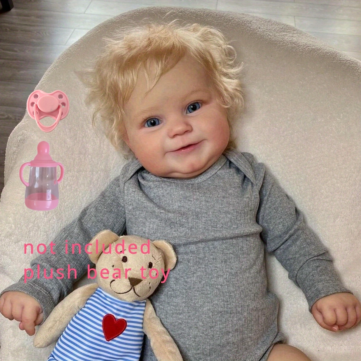 AONPENG 50cm 20inch Reborn Smiling Bebe with Vein, Cloth Body and 3D-paint Skin Art Vinyl Baby Doll Toy Maddie Toddler
AONPENG 50cm 20inch Reborn Smiling Bebe with Vein, Cloth Body and 3D-paint Skin Art Vinyl Baby Doll Toy Maddie Toddler
