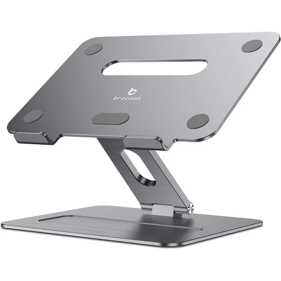 Adjustable MacBook Stand for Desk Ergonomic Aluminum Laptop Riser with Heat-Vent Compatible for 10-17" Laptops
Adjustable MacBook Stand for Desk Ergonomic Aluminum Laptop Riser with Heat-Vent Compatible for 10-17" Laptops