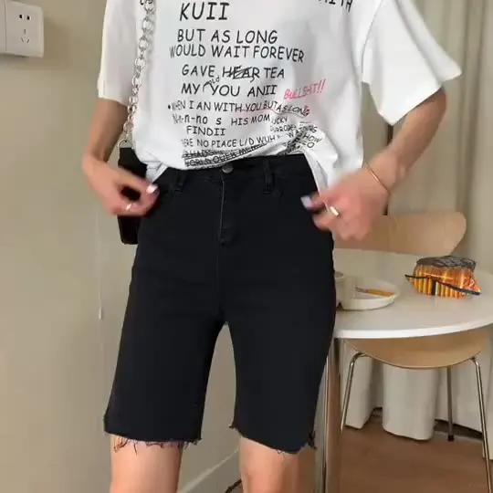 Black Denim Short Pants Women's Cycling Pants Summer Thin Five-Point Trendy High Waist Wide Leg Jeans Short Length Shorts
Black Denim Short Pants Women's Cycling Pants Summer Thin Five-Point Trendy High Waist Wide Leg Jeans Short Length Shorts
