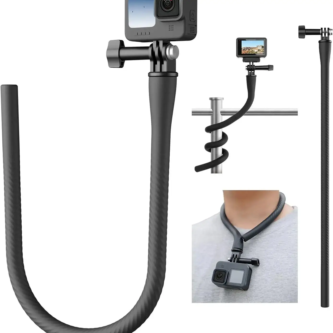 TELESIN Camera Flexible Mount Clamp for GoPro Insta360 X5 X4/X3/GO3/3S/ACE PRO2/DJI OSMO ACTION 5PRO/4/3/2 Tripod Neck Holder
TELESIN Camera Flexible Mount Clamp for GoPro Insta360 X5 X4/X3/GO3/3S/ACE PRO2/DJI OSMO ACTION 5PRO/4/3/2 Tripod Neck Holder