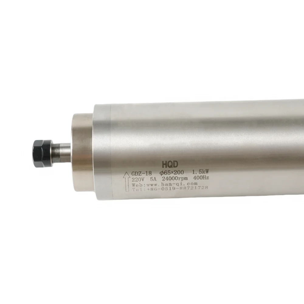 HQD 1.5Kw ER11 65mm Diameter Metal Milling High Precision Water Cooled Spindle Motor GDZ-18
HQD 1.5Kw ER11 65mm Diameter Metal Milling High Precision Water Cooled Spindle Motor GDZ-18