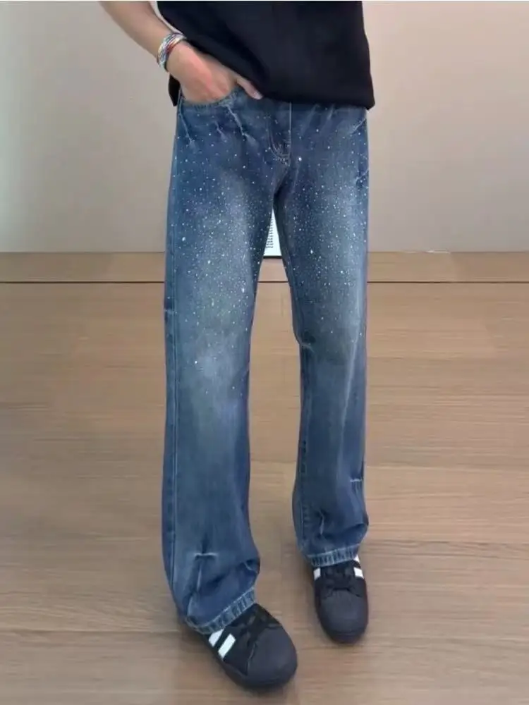 Cleanfit Blue Lightning Pattern Rhinestone Jeans Men's Summer American High Street Micro Flared Straight Leg Pants
Cleanfit Blue Lightning Pattern Rhinestone Jeans Men's Summer American High Street Micro Flared Straight Leg Pants