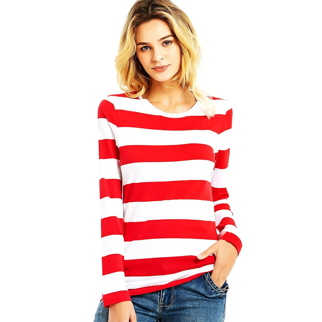Red White Striped T Shirt for Women Round Neck Long Sleeve Tees for Women Colorful Stripes Summer Casual Autumn
Red White Striped T Shirt for Women Round Neck Long Sleeve Tees for Women Colorful Stripes Summer Casual Autumn