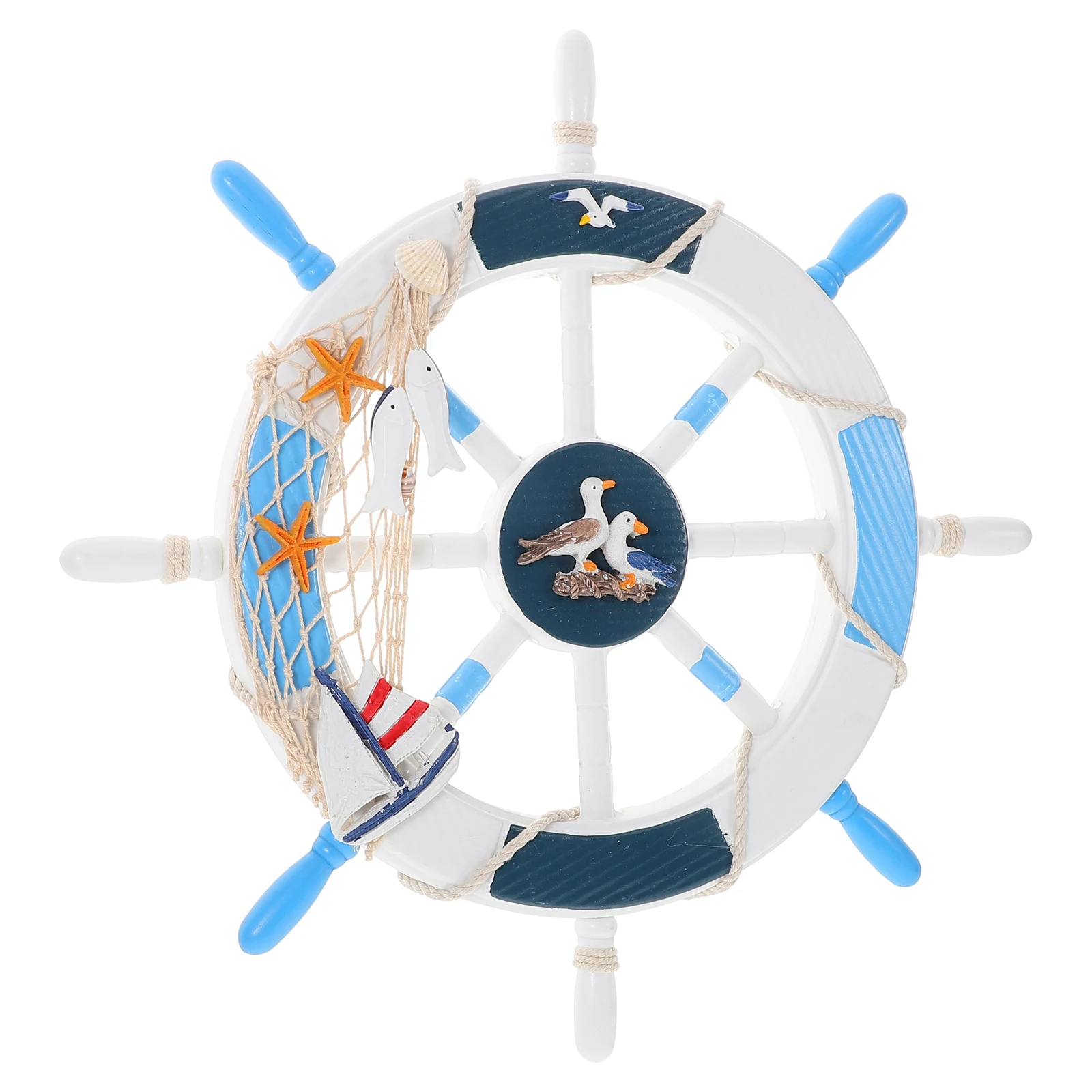 Wooden Ship Wheel Wall Decor Fishing Net Shells Rope Nautical Home Accent Beach Theme Steering Model
Wooden Ship Wheel Wall Decor Fishing Net Shells Rope Nautical Home Accent Beach Theme Steering Model